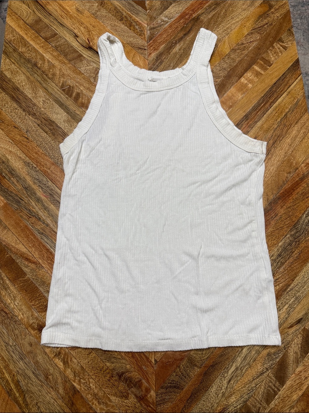 Sophie Rue White Ribbed High-Neck Tank